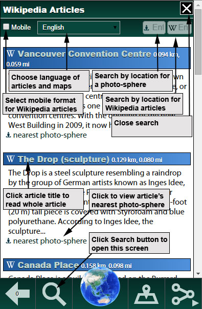 Search screen Search screen